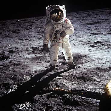 Astronaut Aldrin on Moon in 1969
