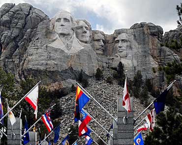 State Flags at the Enterance of Mount Rushmore