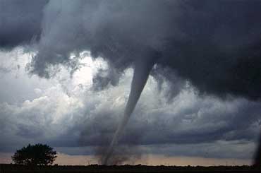 A Tornado Touching the Ground