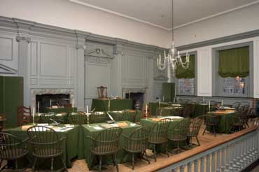 Inside Independence Hall in Pennsylvania