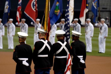Marine Color Guard with Flags